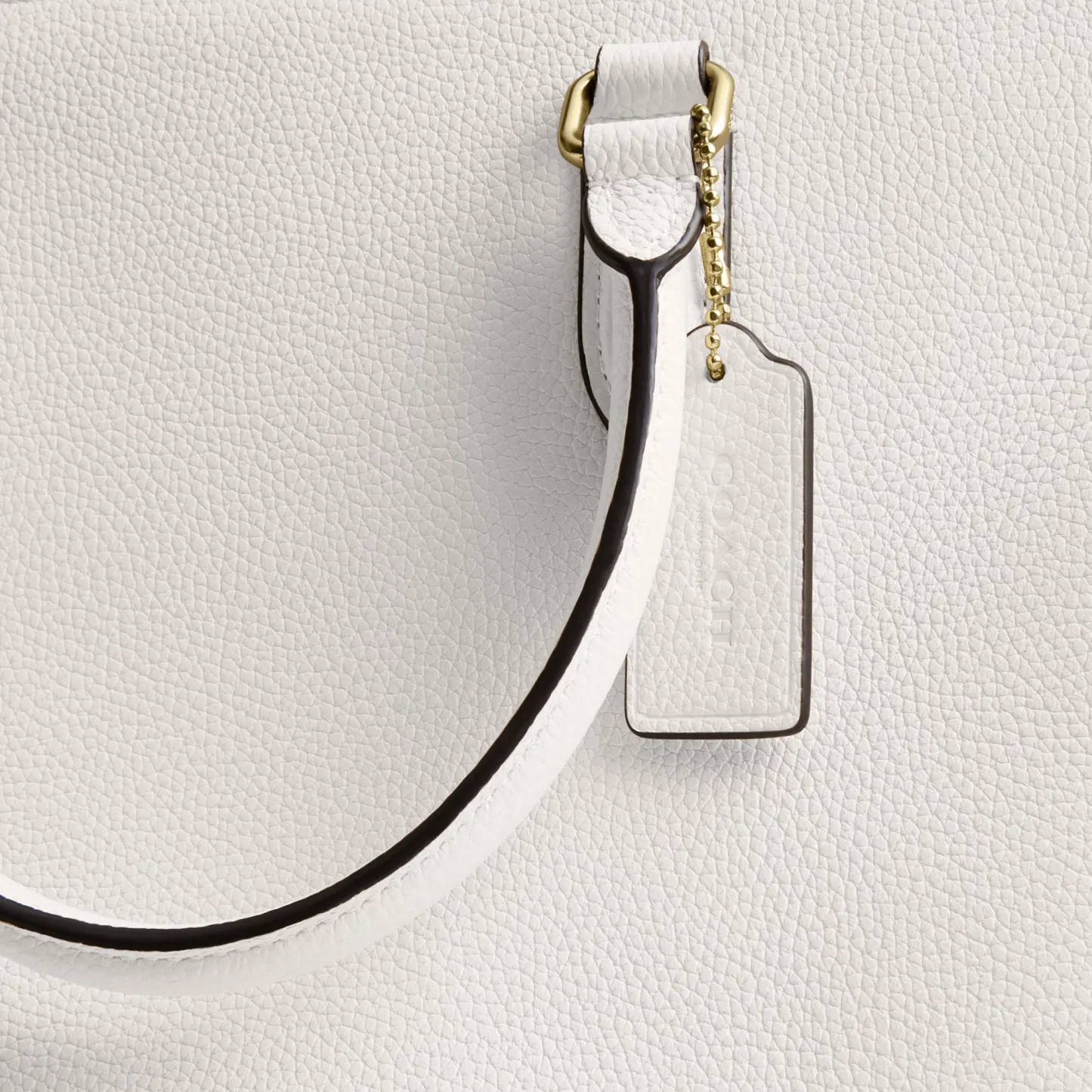 COACH®,Maggie Tote Bag,Leather,Tote,Logo,Embossed,Metal,Work,White,Closer View