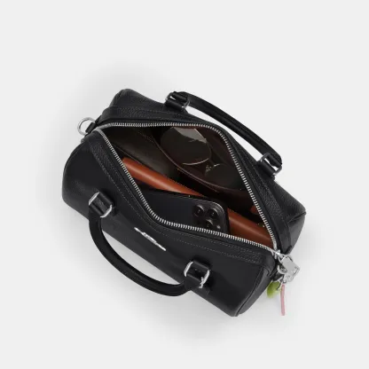COACH®,Rowan Satchel Bag,Satchel,Logo,Casual,Work,Black,Inside View,Top View