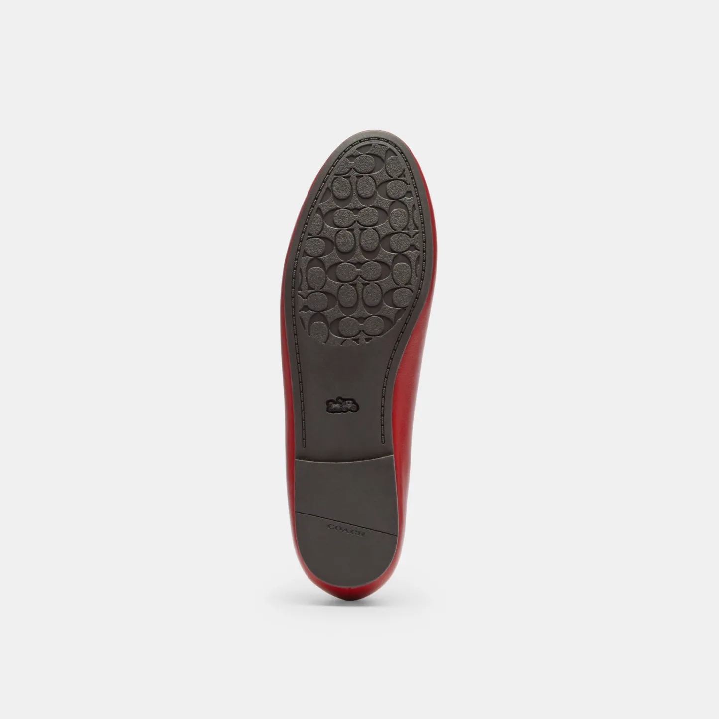 COACH®,Double Buckle Mary Jane,Leather,Rubber,Flats,Cushioned,Traction,Casual,Red,Outsole View