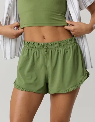 OFFLINE By Aerie 2" Ruffle Hot Stuff Short - Olive Moss