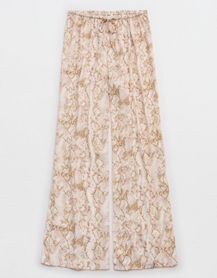 Aerie Satin Pant - Toasted Almond