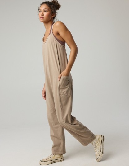 OFFLINE By Aerie OG Cotton Racerback Jumpsuit - Stone Harbor