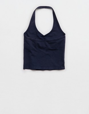 OFFLINE By Aerie OG Cotton Halter Tank Top - Royal Navy