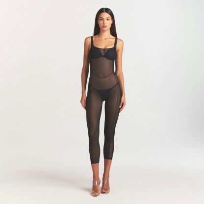 POWER MESH SHAPEWEAR CATSUIT - ONYX