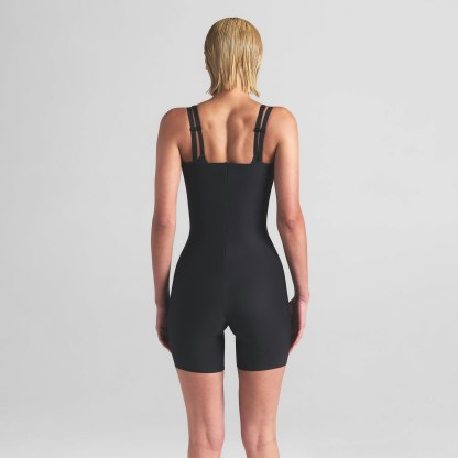 SKIMS BODY CORE SCULPT OPEN BUST MID THIGH BODYSUIT - ONYX