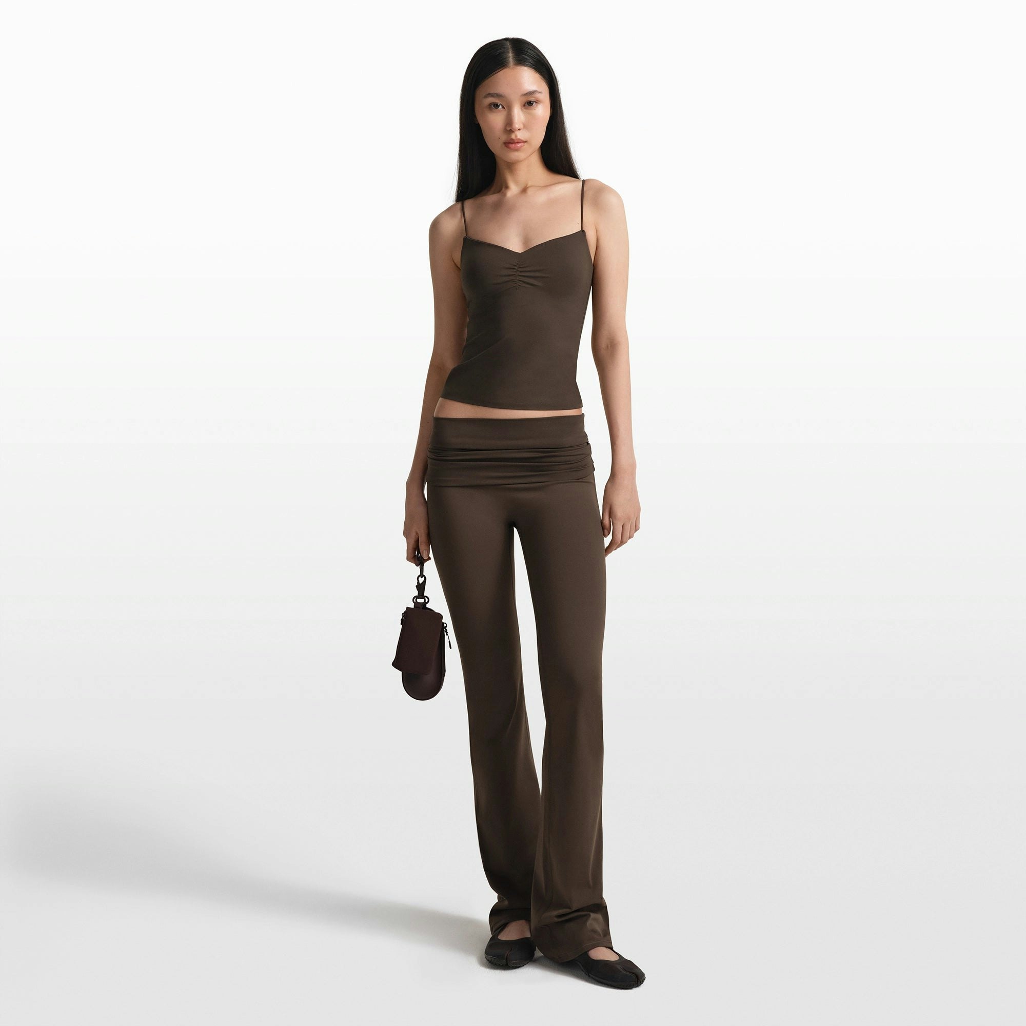 NikeSKIMS MATTE FOLDOVER SLIM FLARE LEGGING - DARK SEPIA - image 7