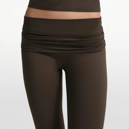 NikeSKIMS MATTE FOLDOVER SLIM FLARE LEGGING - DARK SEPIA - image 10