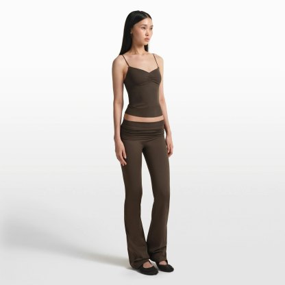 NikeSKIMS MATTE FOLDOVER SLIM FLARE LEGGING - DARK SEPIA - image 8