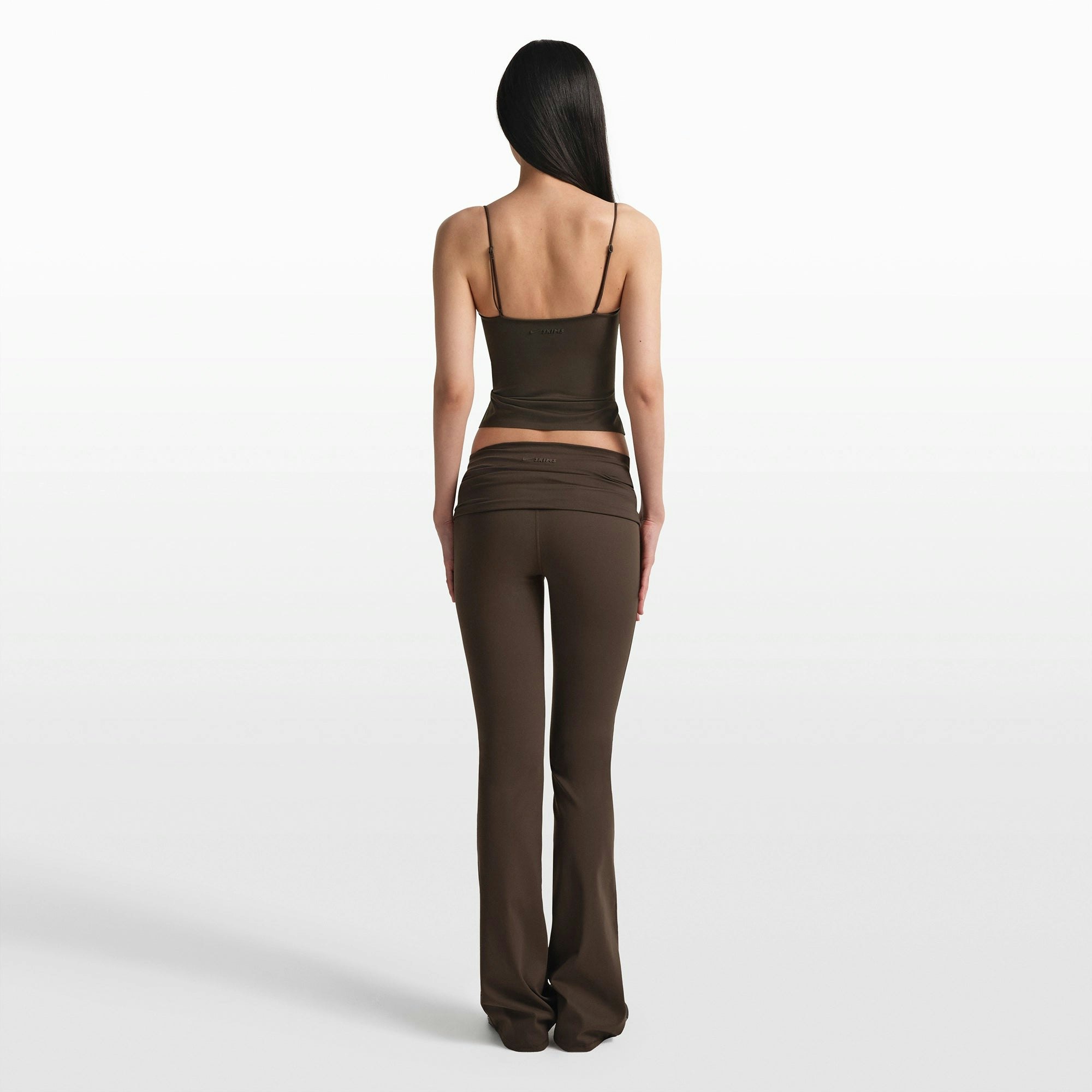 NikeSKIMS MATTE FOLDOVER SLIM FLARE LEGGING - DARK SEPIA - image 11