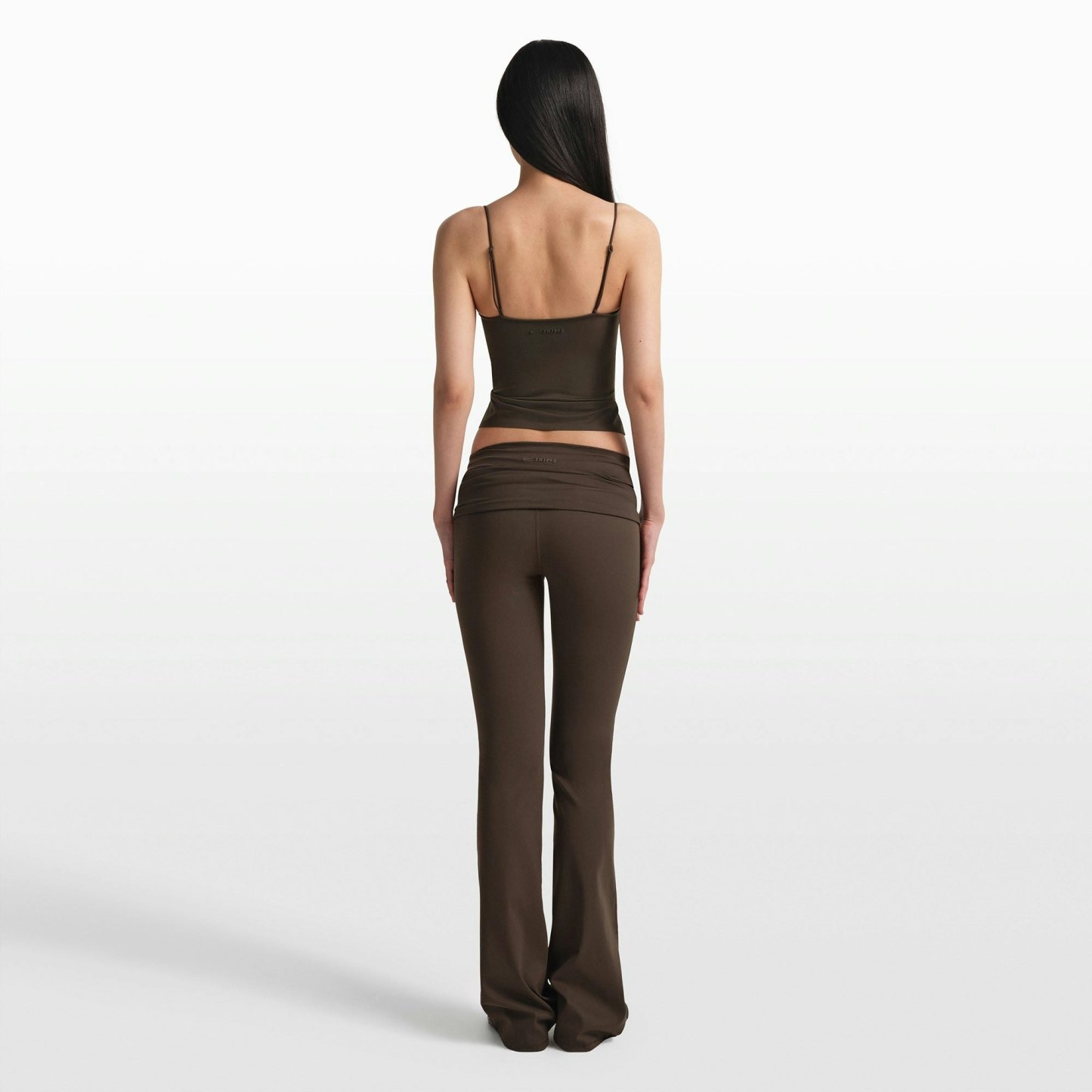 NikeSKIMS MATTE FOLDOVER SLIM FLARE LEGGING - DARK SEPIA - image 11