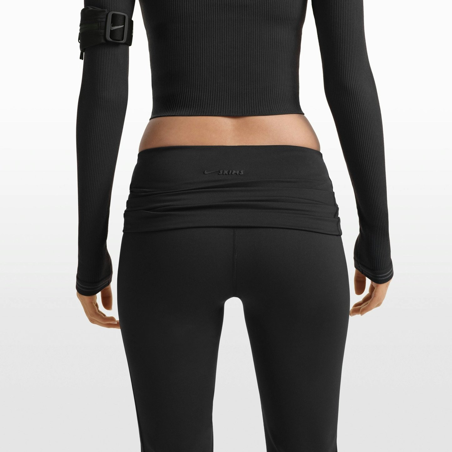 NikeSKIMS MATTE FOLDOVER SLIM FLARE LEGGING - OBSIDIAN - image 3
