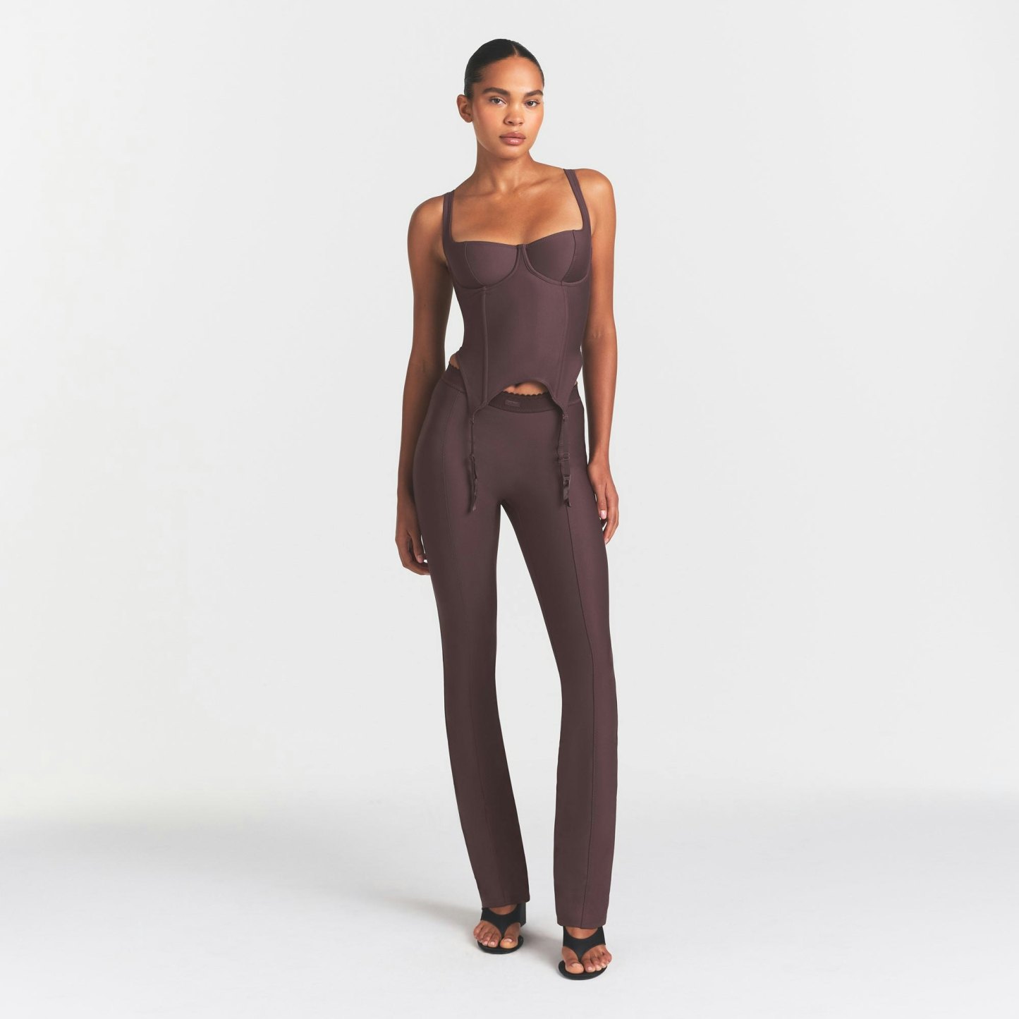 SKIMS BODY HIGH-WAISTED FLARE PANT - RAISIN - image 7