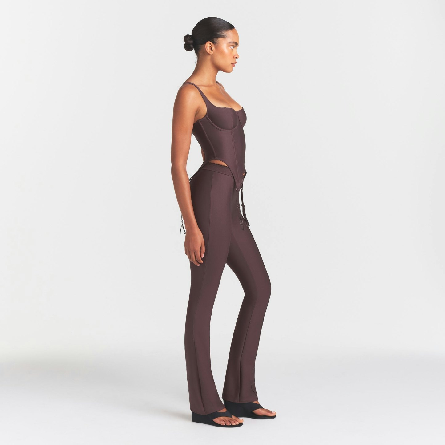 SKIMS BODY HIGH-WAISTED FLARE PANT - RAISIN - image 9
