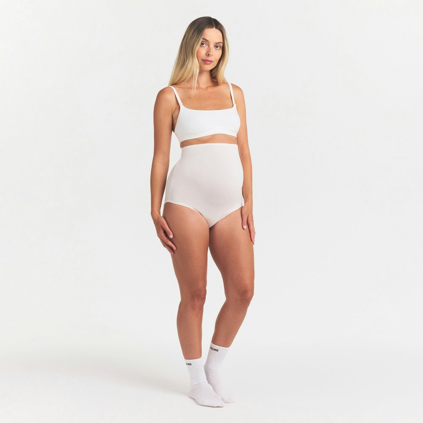 COTTON JERSEY MATERNITY HIGH-WAISTED BRIEF - MARBLE