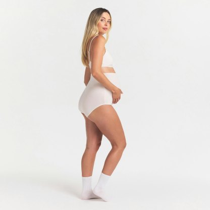 COTTON JERSEY MATERNITY HIGH-WAISTED BRIEF - MARBLE