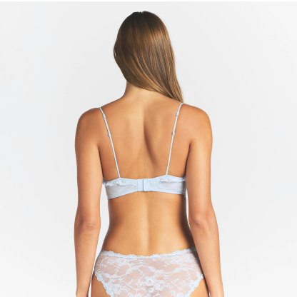 STRETCH LACE RUFFLE UNLINED BRA - POWDER BLUE - image 9