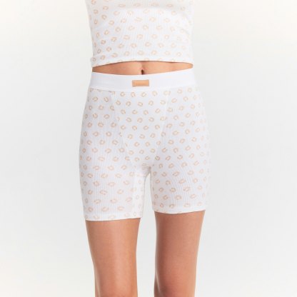 COTTON RIB BOXER - OCHRE HORSESHOE PRINT