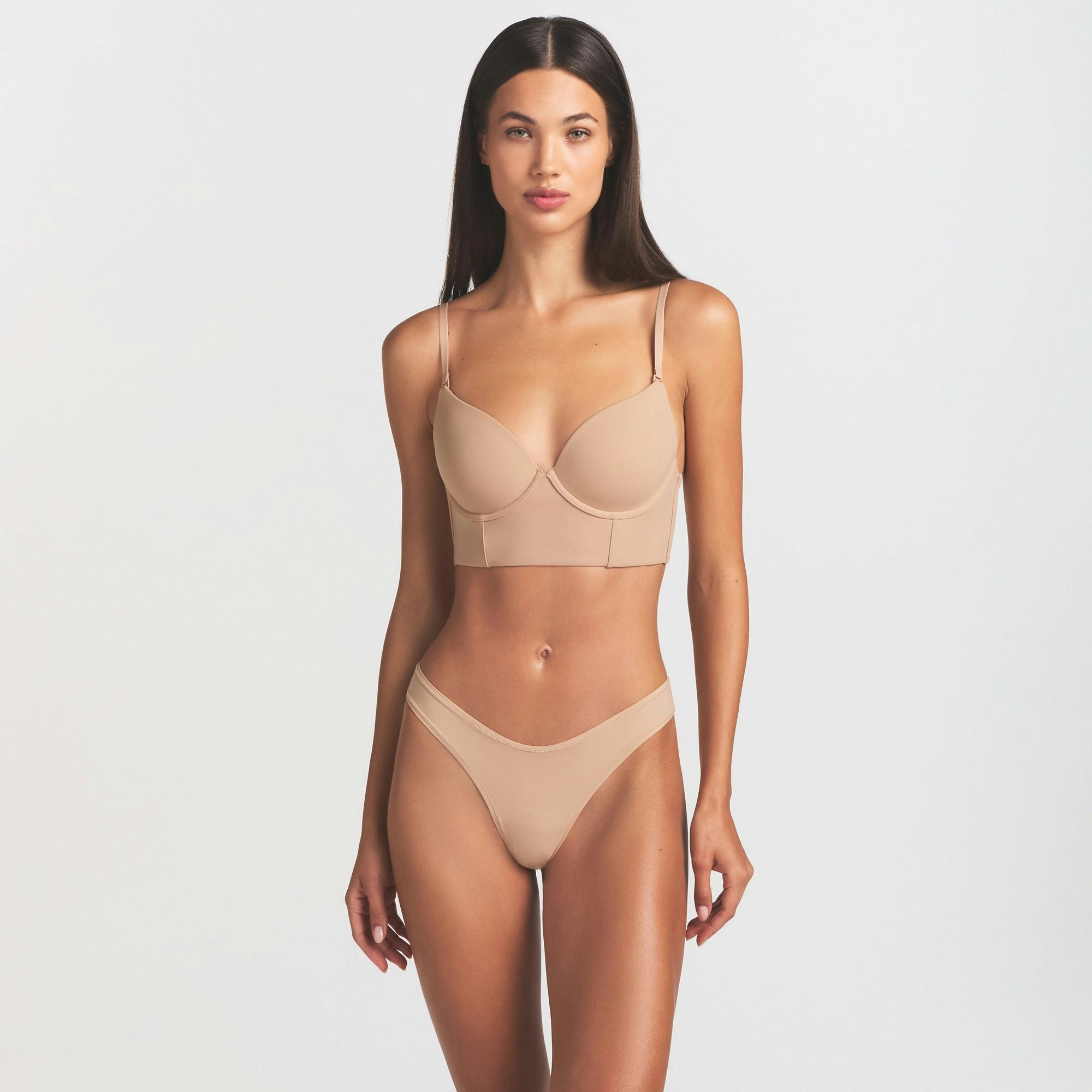 FITS EVERYBODY LOW BACK LONGLINE BRA - CLAY - image 2