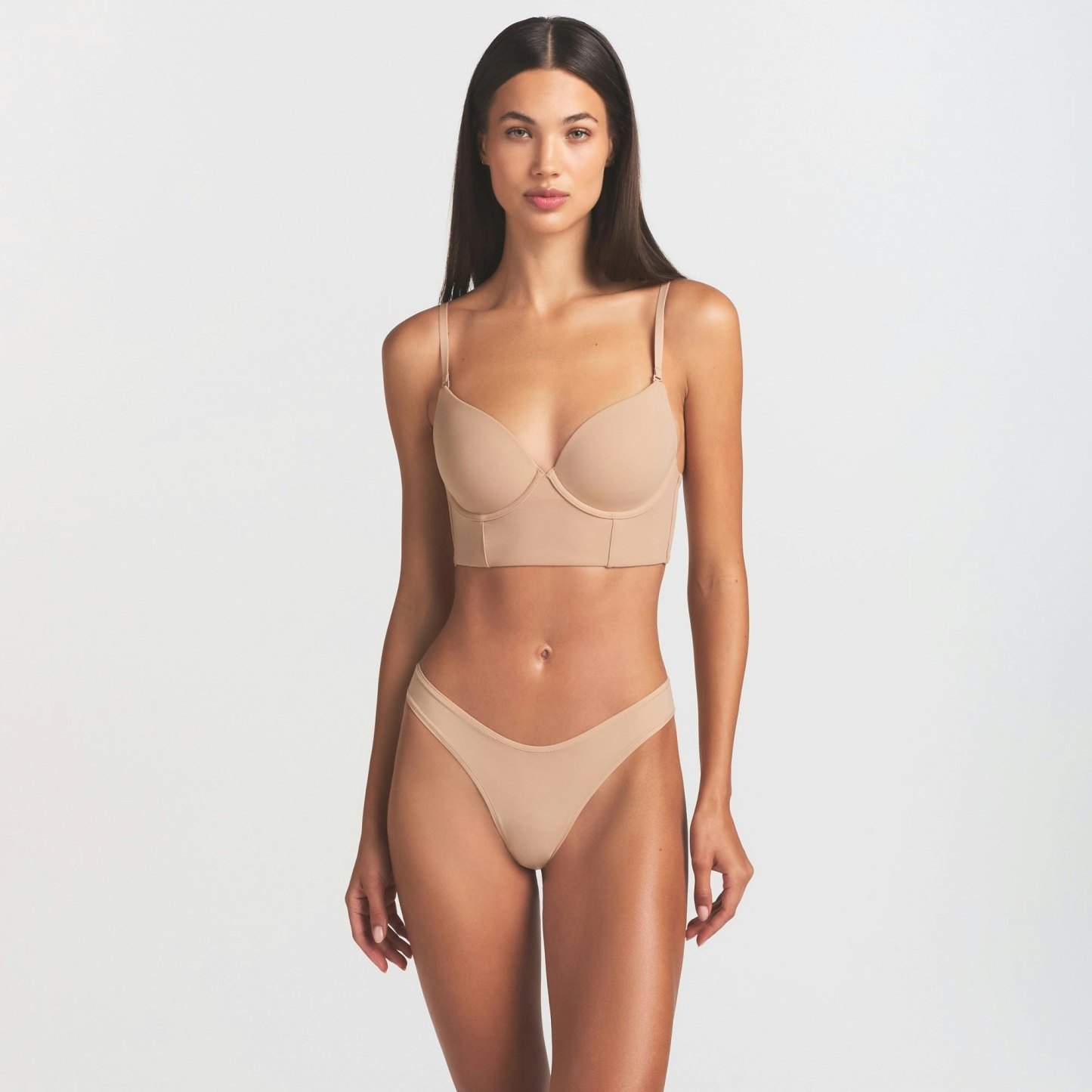 FITS EVERYBODY LOW BACK LONGLINE BRA - CLAY - image 2