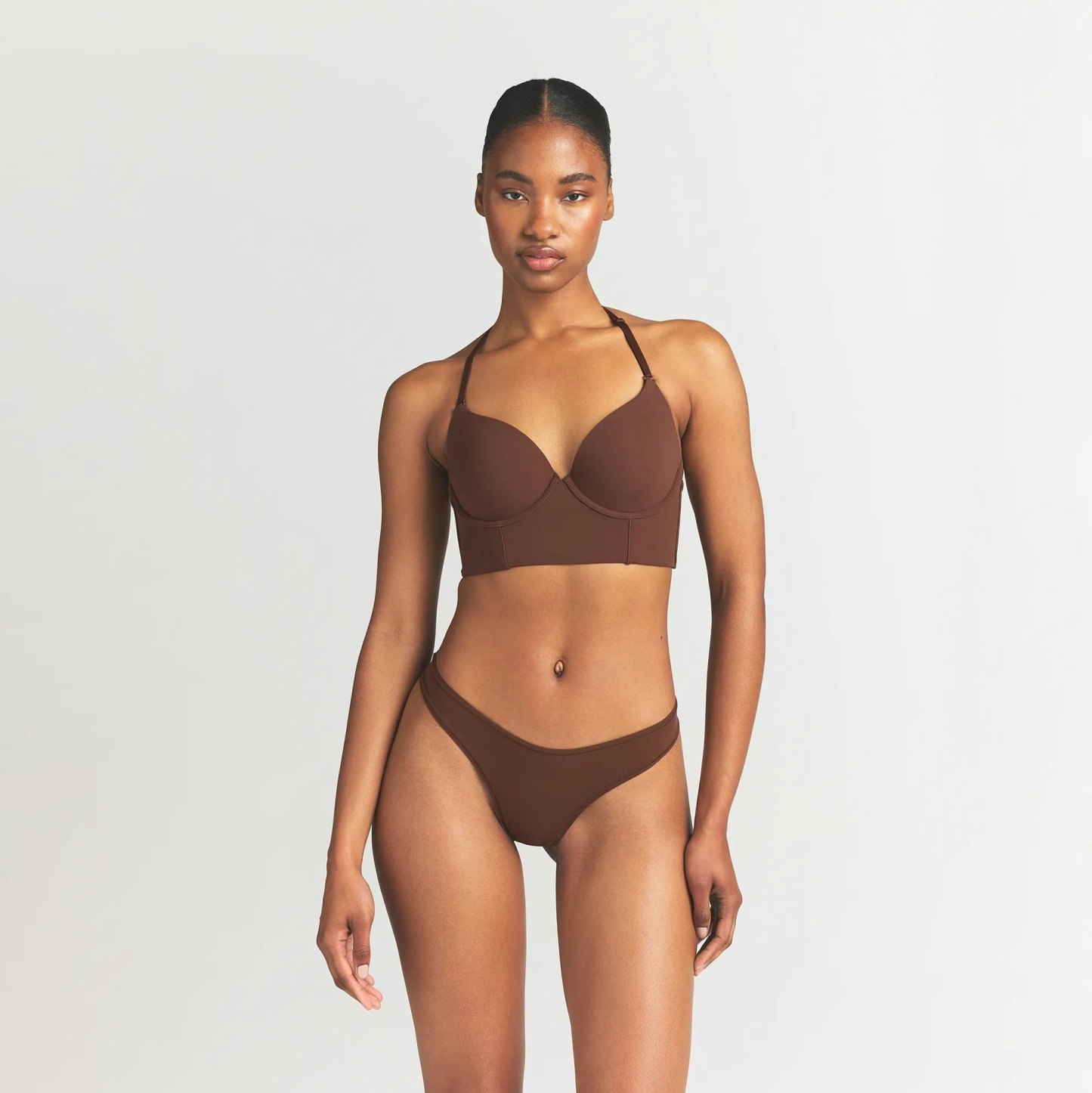 FITS EVERYBODY LOW BACK LONGLINE BRA - COCOA - image 23