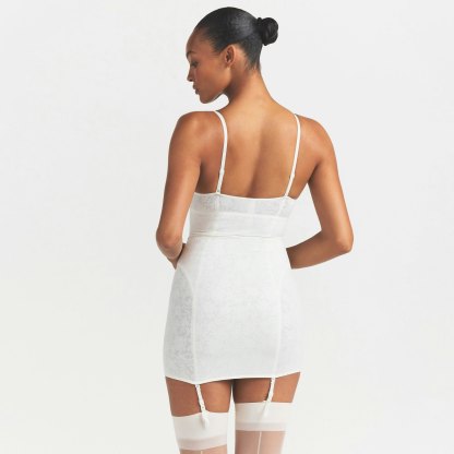LACE SHAPEWEAR MINI SLIP DRESS - IVORY