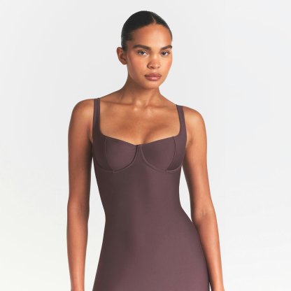 SKIMS BODY MIDI DRESS - RAISIN - image 8