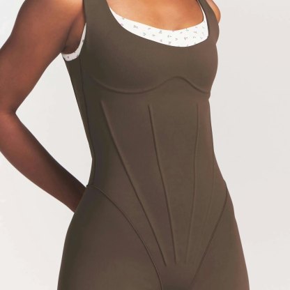 NikeSKIMS MATTE CORSET 2" ONE PIECE - DARK SEPIA - image 10