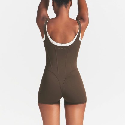 NikeSKIMS MATTE CORSET 2" ONE PIECE - DARK SEPIA - image 11