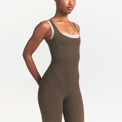 NikeSKIMS MATTE CORSET 29" ONE PIECE - DARK SEPIA - image 2