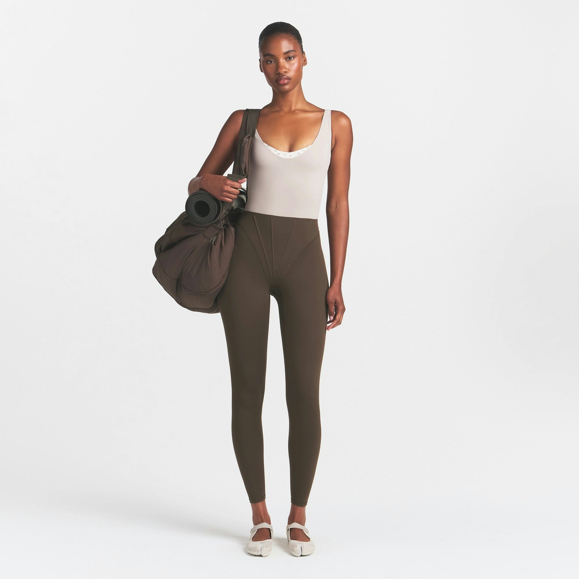 NikeSKIMS MATTE CORSET 26" LEGGING - DARK SEPIA - image 14