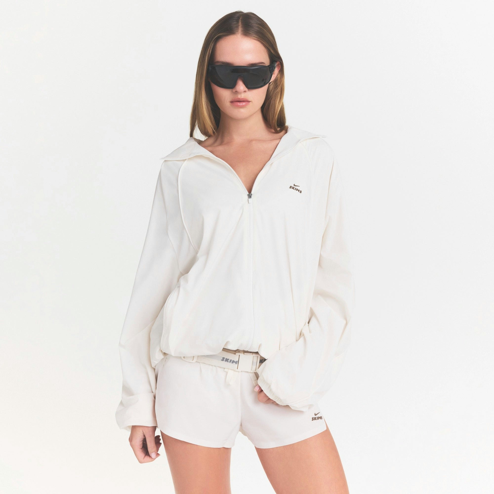 NikeSKIMS STRETCH NYLON OVERSIZED TRACK JACKET - IVORY - image 2