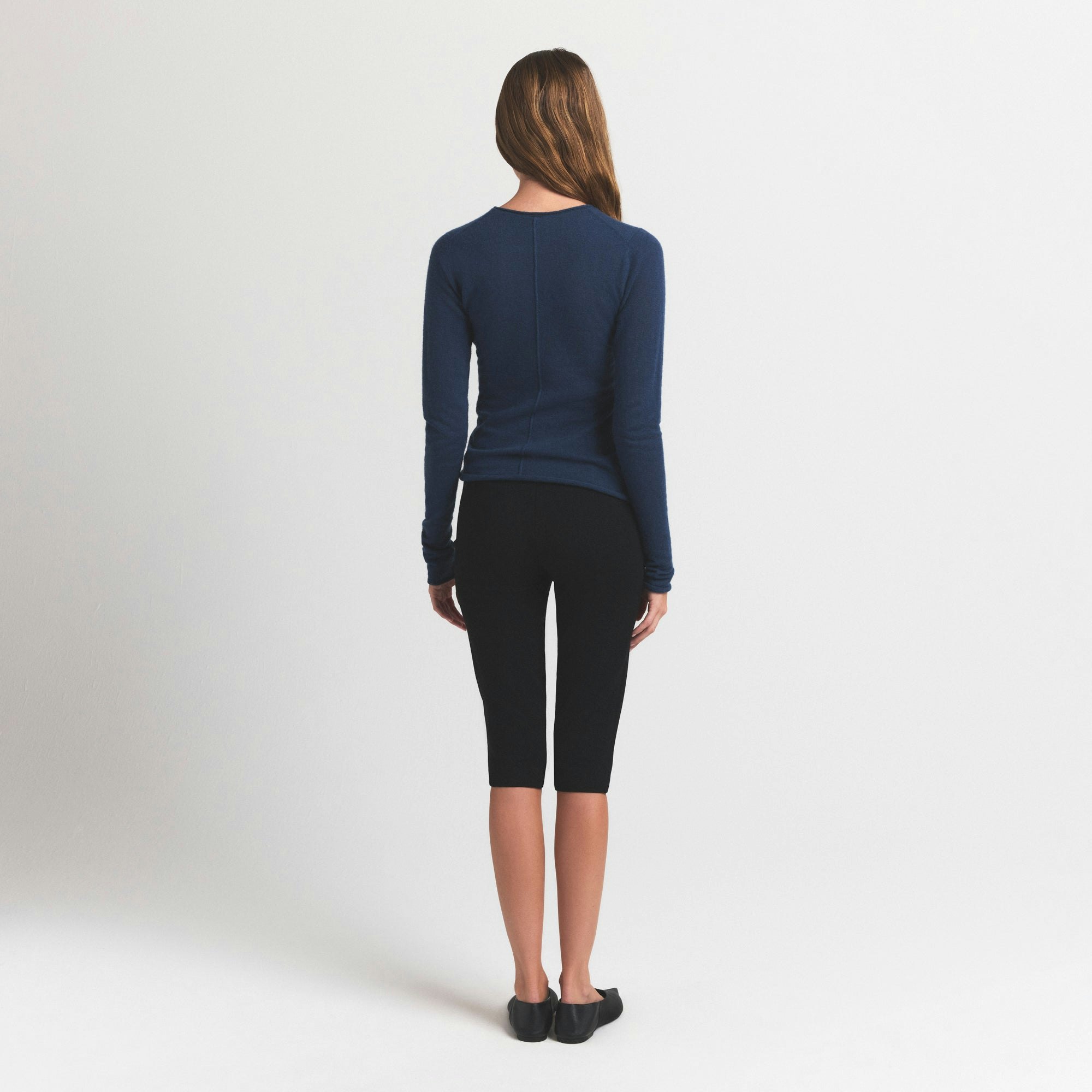 FEATHERWEIGHT CASHMERE LONG SLEEVE TOP - INDIGO - image 15