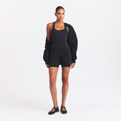 NikeSKIMS MATTE SHINE MIX RACERBACK 5" ONE PIECE - OBSIDIAN AND IGNEOUS - image 7