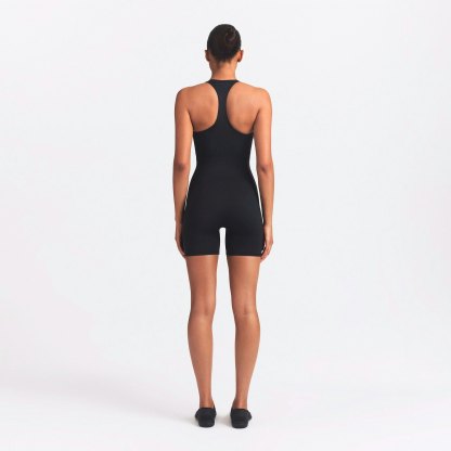 NikeSKIMS MATTE SHINE MIX RACERBACK 5" ONE PIECE - OBSIDIAN AND IGNEOUS - image 11