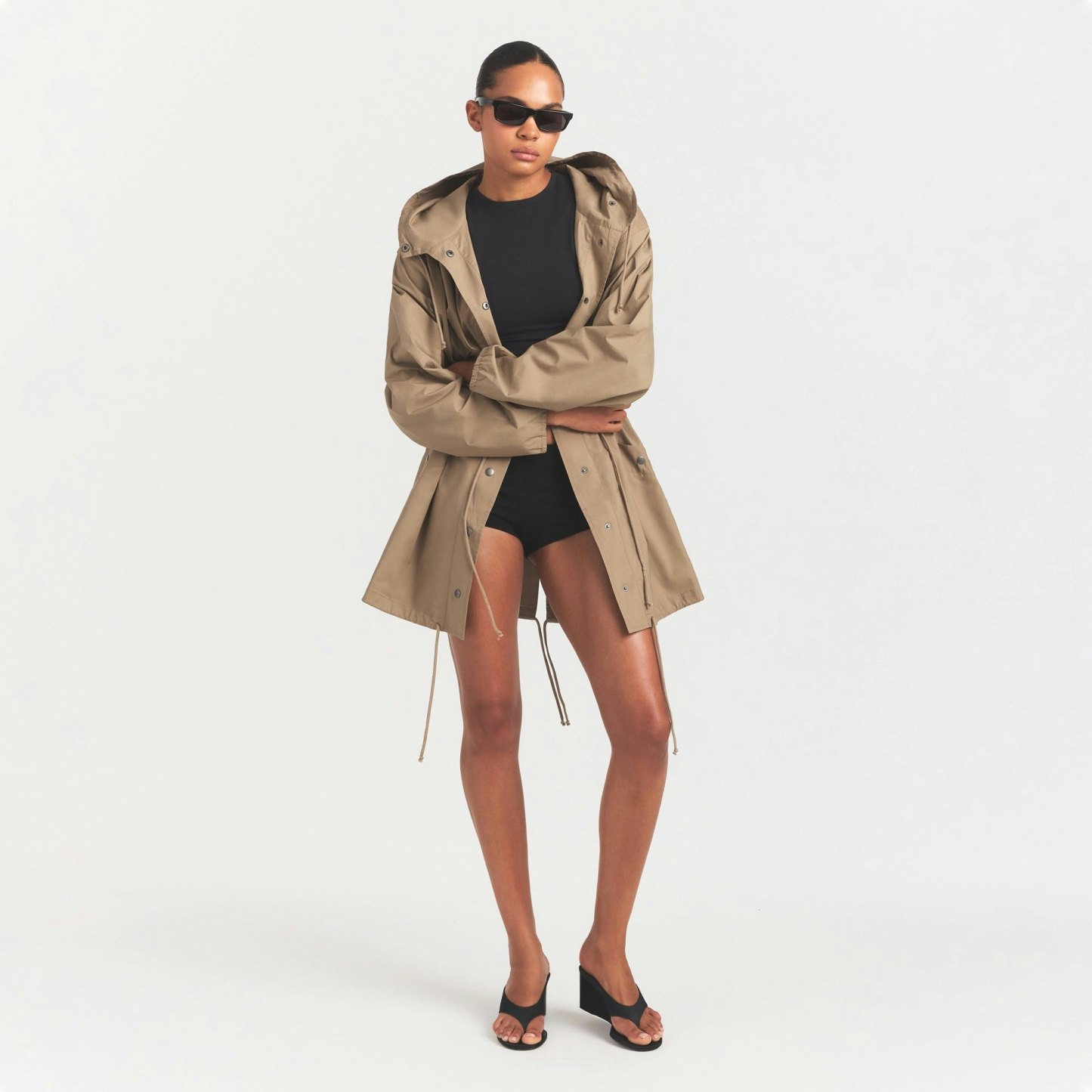 WOVEN COTTON OVERSIZED ANORAK - DESERT - image 9