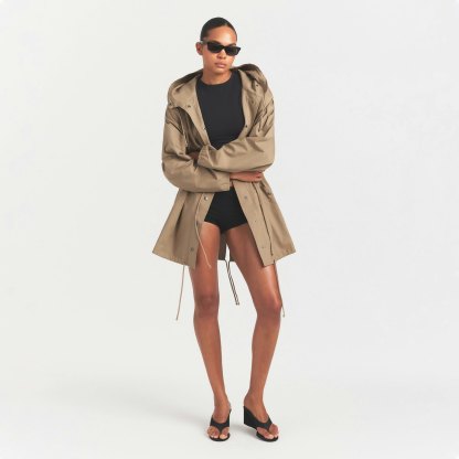 WOVEN COTTON OVERSIZED ANORAK - DESERT - image 9