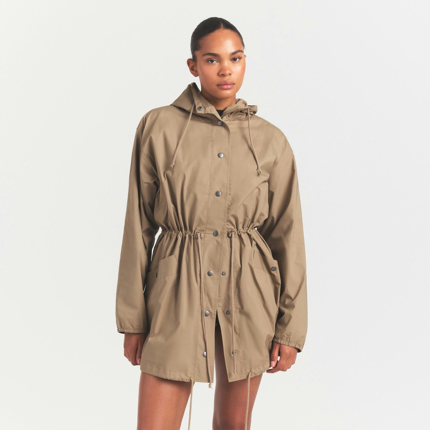 WOVEN COTTON OVERSIZED ANORAK - DESERT - image 10