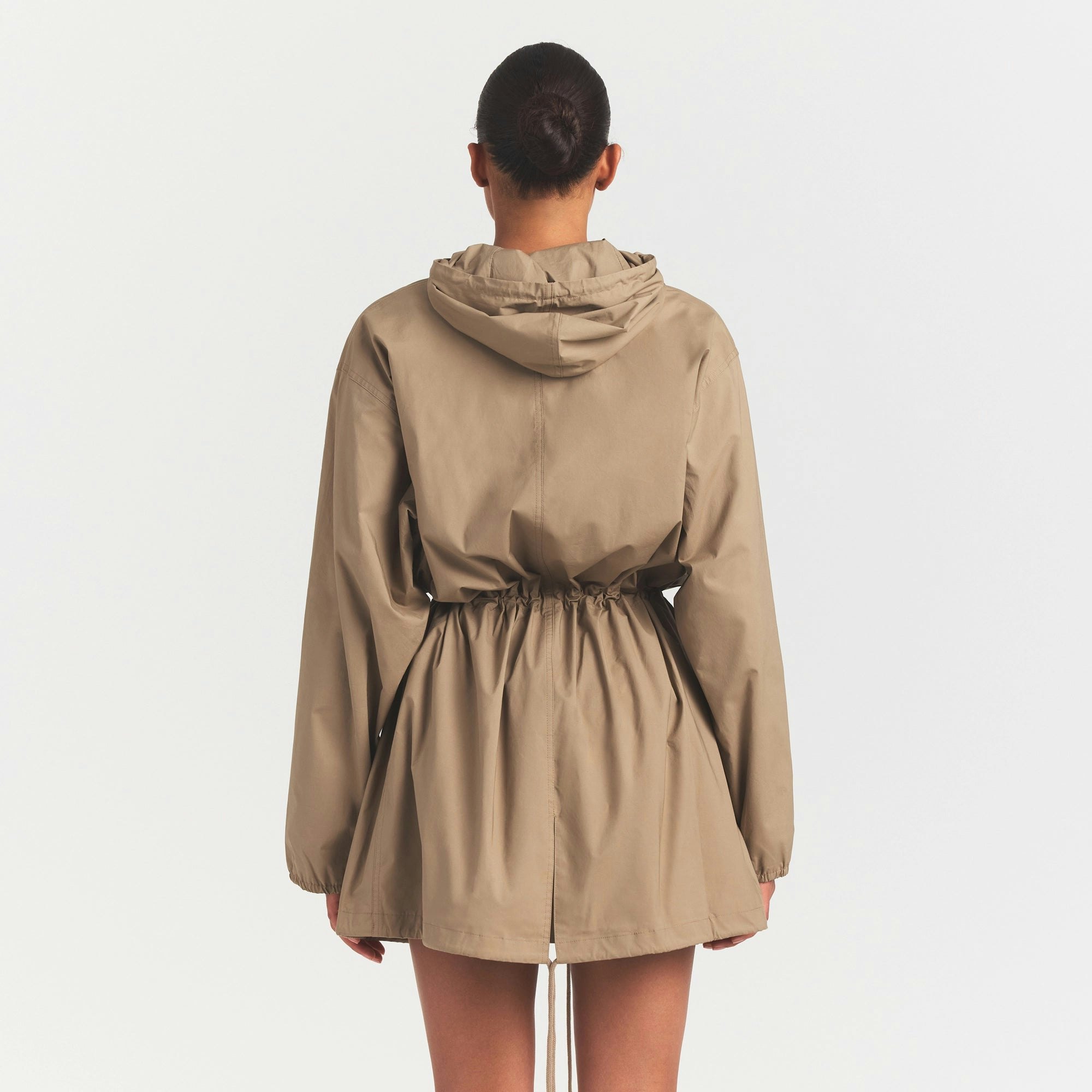 WOVEN COTTON OVERSIZED ANORAK - DESERT - image 11