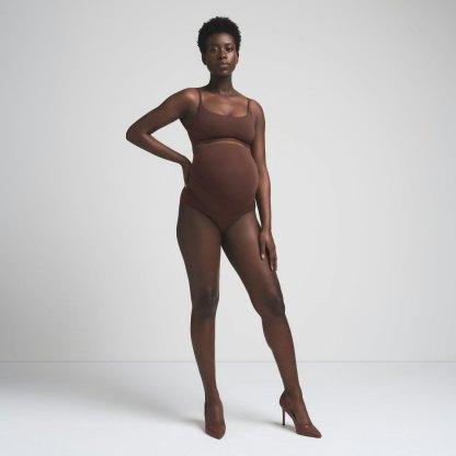 FITS EVERYBODY MATERNITY BANDED HIGH-WAISTED BRIEF - COCOA