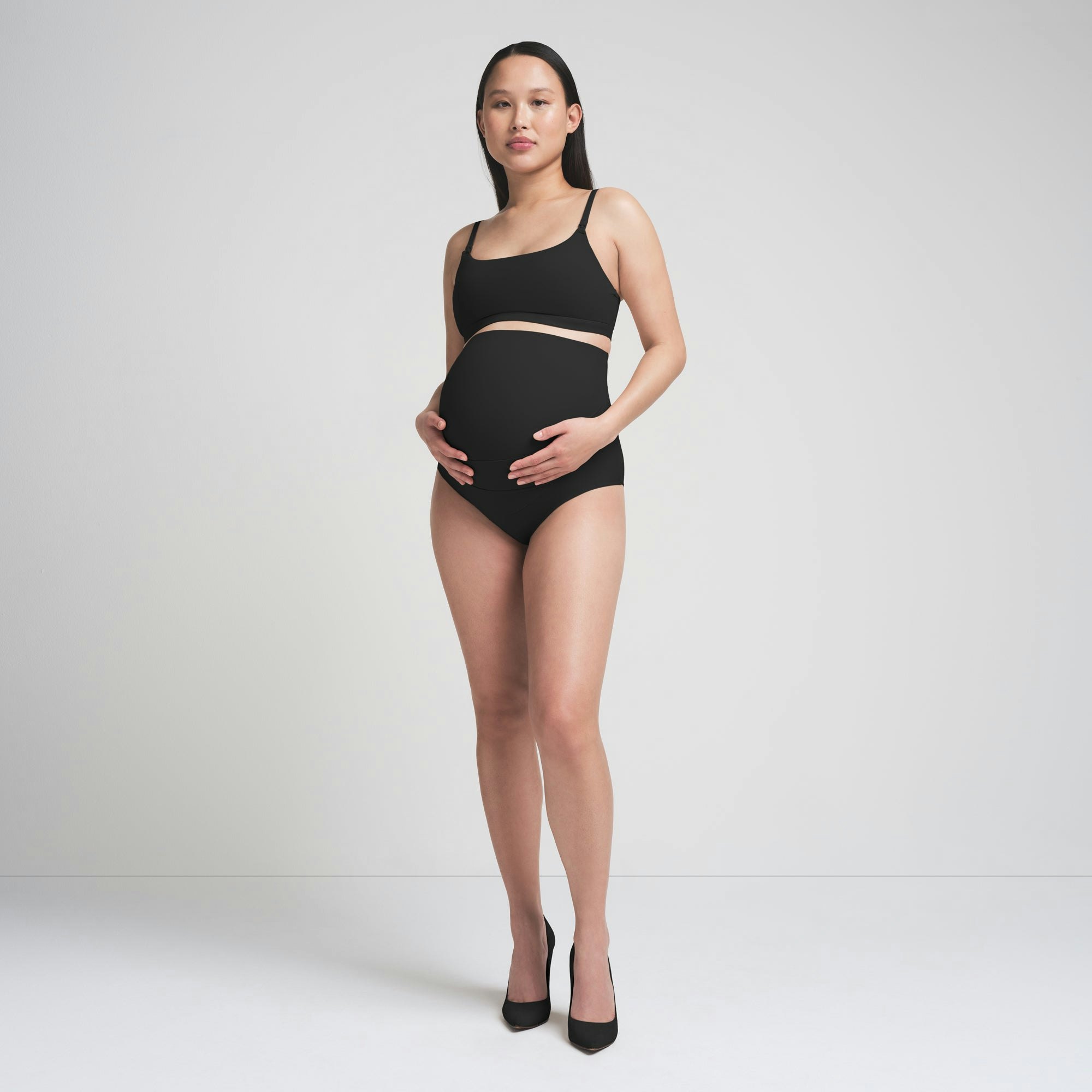 FITS EVERYBODY MATERNITY BANDED HIGH-WAISTED BRIEF - ONYX