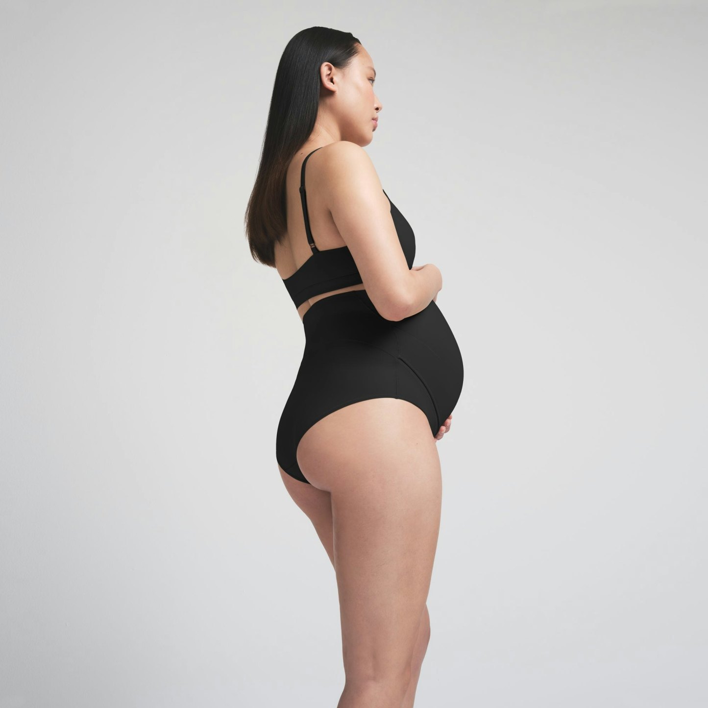 FITS EVERYBODY MATERNITY BANDED HIGH-WAISTED BRIEF - ONYX