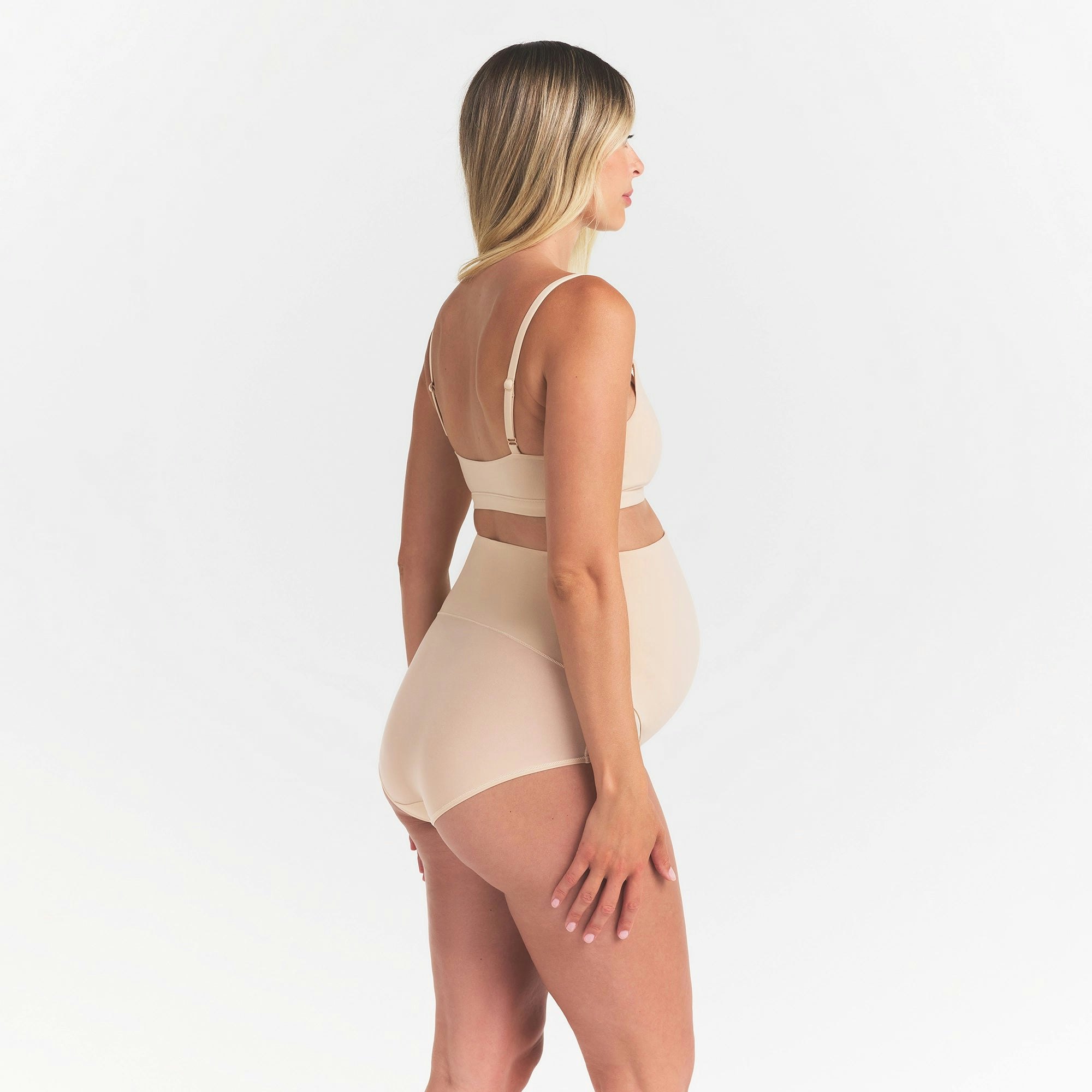 FITS EVERYBODY MATERNITY BANDED HIGH-WAISTED BRIEF - SAND