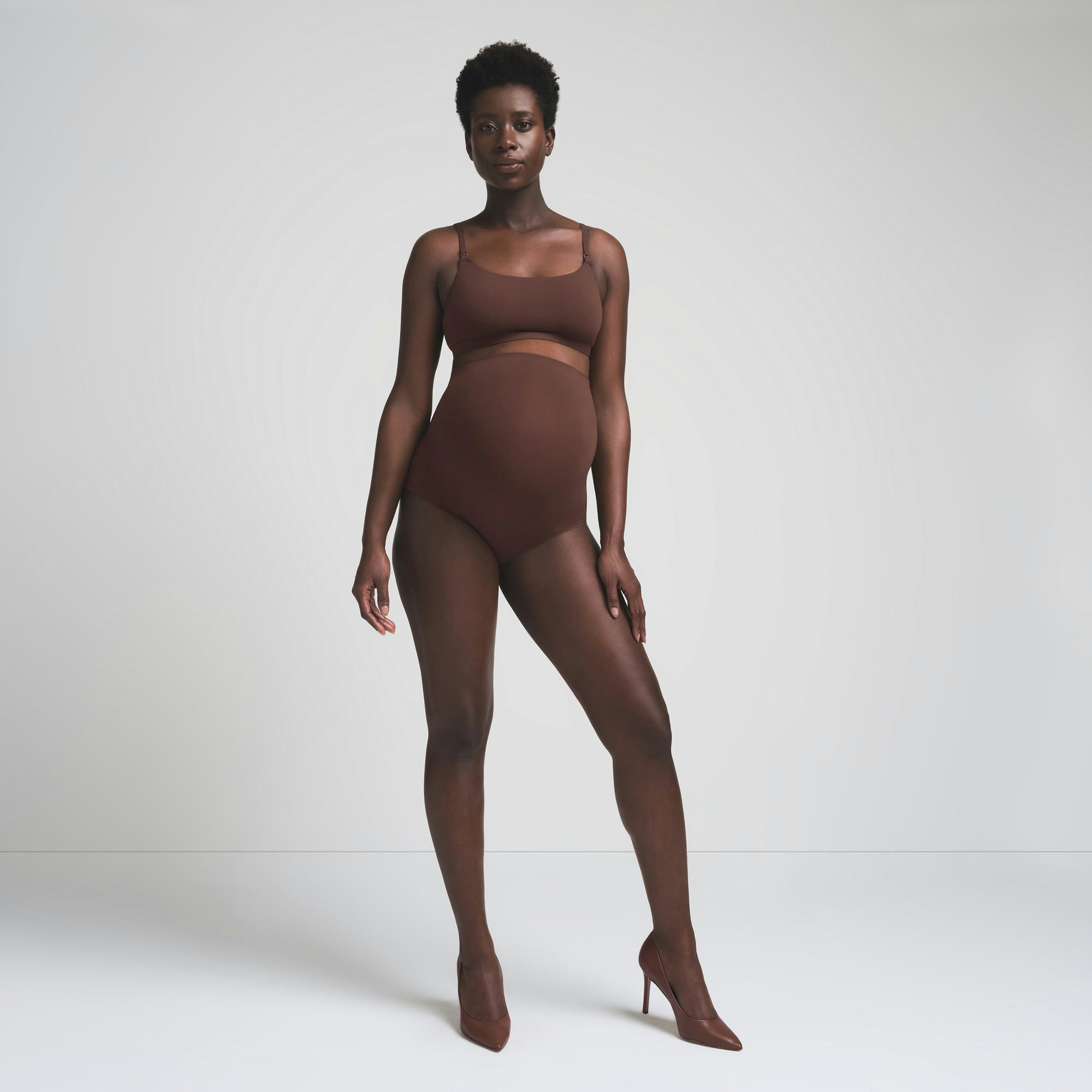 FITS EVERYBODY MATERNITY HIGH-WAISTED BRIEF - COCOA