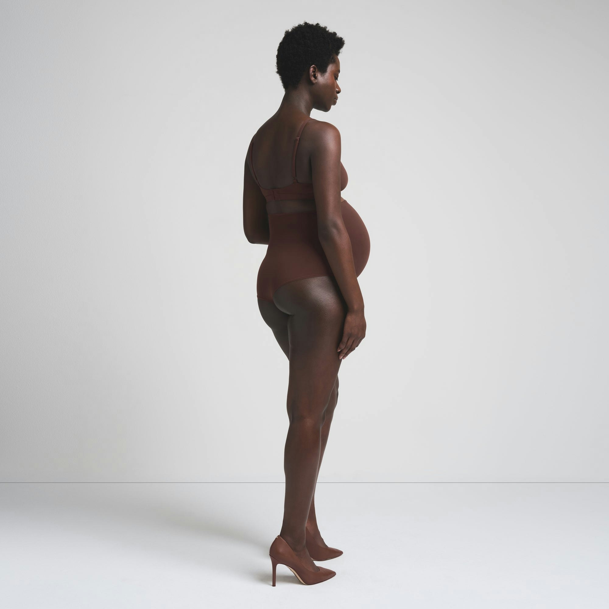 FITS EVERYBODY MATERNITY HIGH-WAISTED BRIEF - COCOA