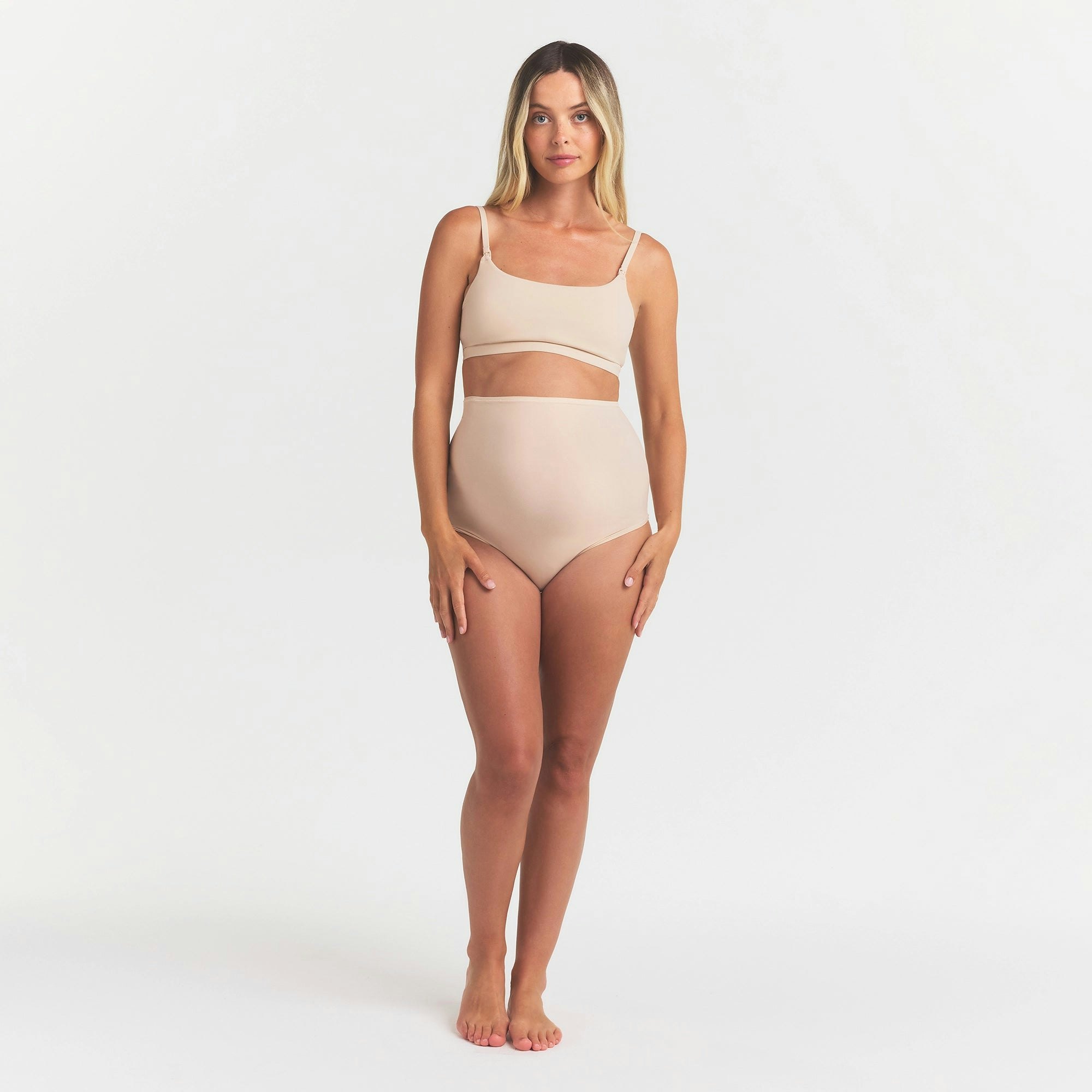 FITS EVERYBODY MATERNITY HIGH-WAISTED BRIEF - SAND