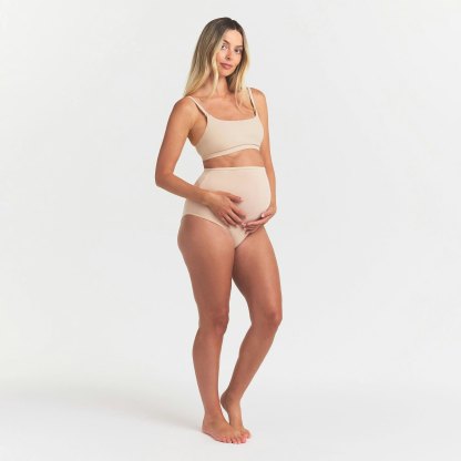 FITS EVERYBODY MATERNITY HIGH-WAISTED BRIEF - SAND