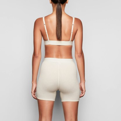 COTTON RIB BOXER - BONE