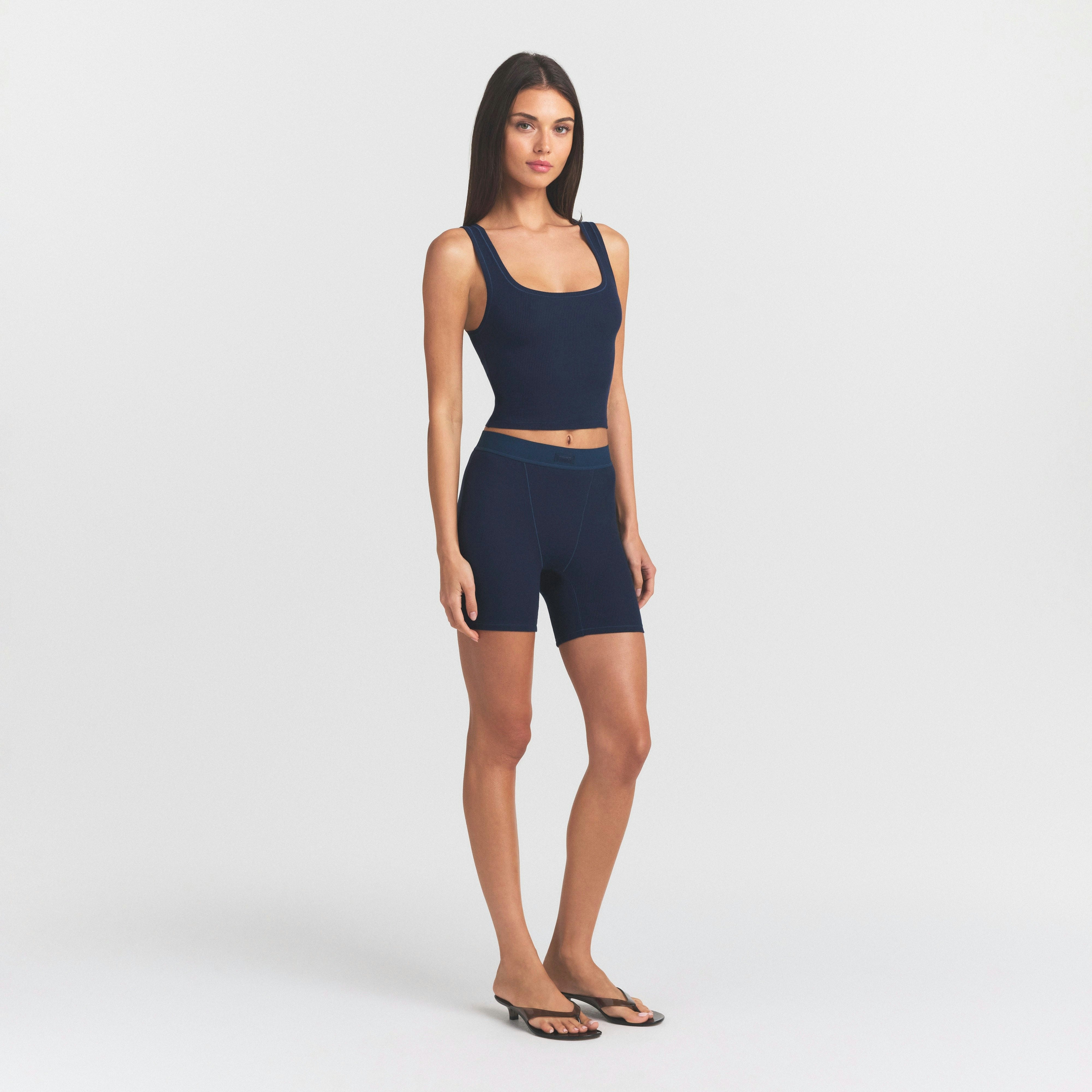 COTTON RIB BOXER - NAVY