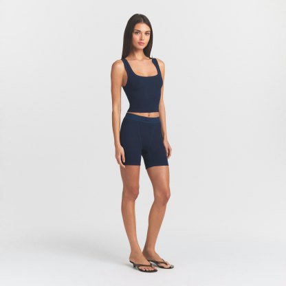 COTTON RIB BOXER - NAVY