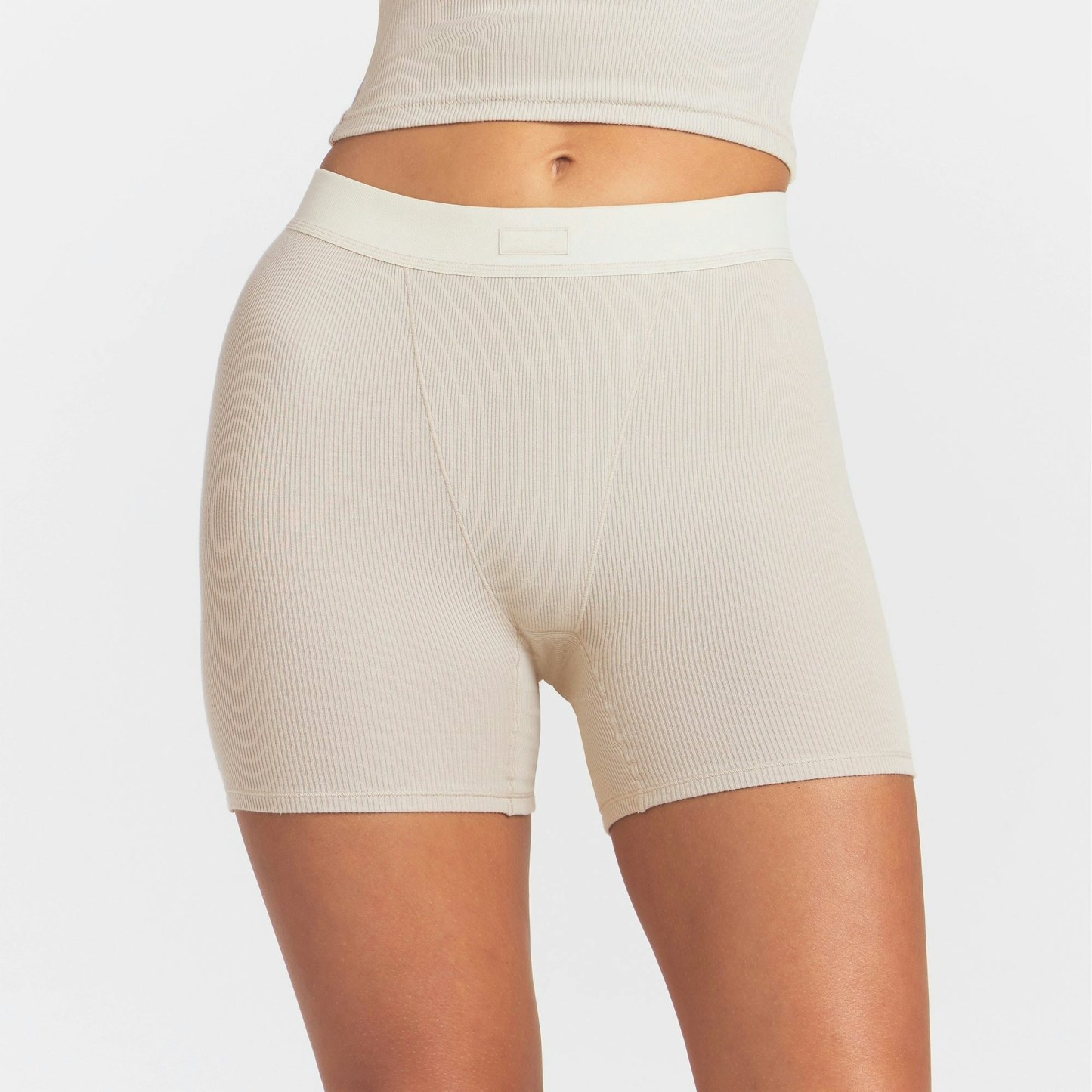 COTTON RIB BOXER - STONE